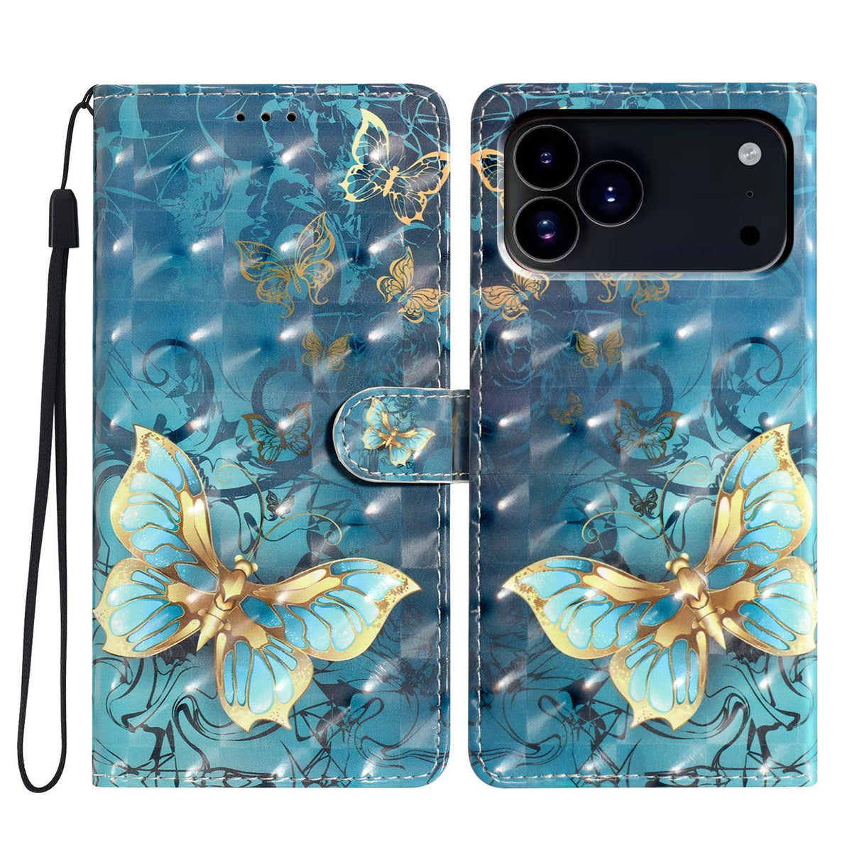 For iPhone 18 Pro Max 3D Pattern Leather Phone Case - 3D Butterfly - EDA006578305B