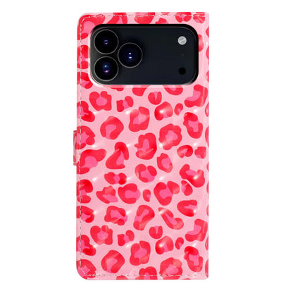 For iPhone 18 Pro Max 3D Pattern Leather Phone Case - Pink Leopard Print - EDA006578305C