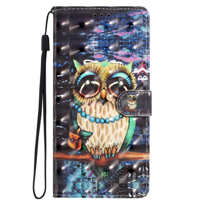 For iPhone 18 Pro Max 3D Pattern Leather Phone Case - Big-eyed owl - EDA006578305E