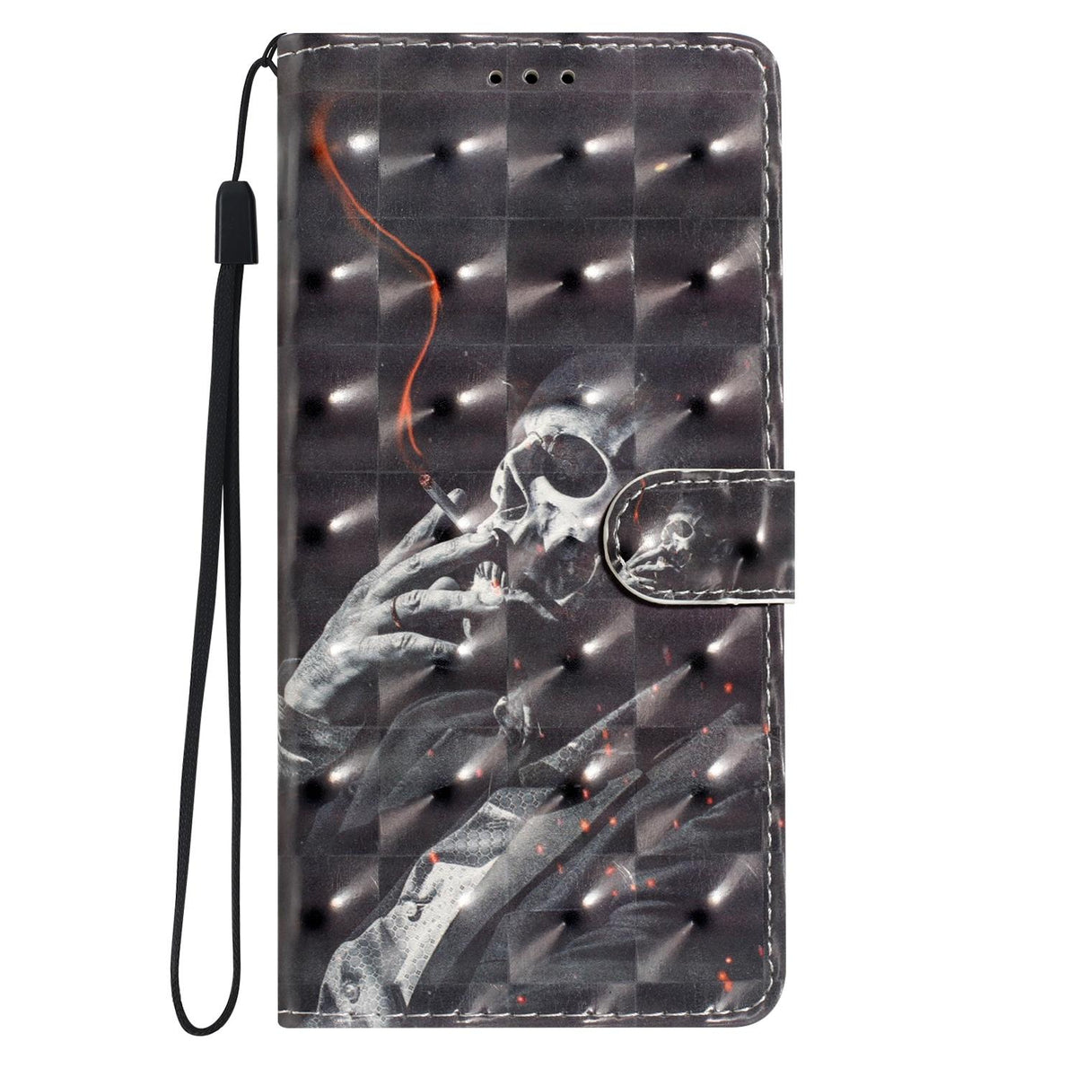 For iPhone 18 Pro Max 3D Pattern Leather Phone Case - Skull - EDA006578305H