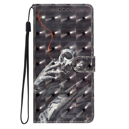 For iPhone 18 Pro Max 3D Pattern Leather Phone Case - Skull - EDA006578305H