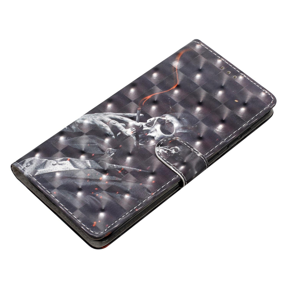 For iPhone 18 Pro Max 3D Pattern Leather Phone Case - Skull - EDA006578305H