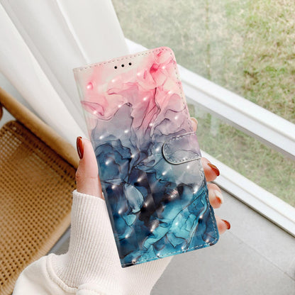 For iPhone 18 Pro 3D Pattern Leather Phone Case - 3D Pink Blue Marble - EDA006578306A