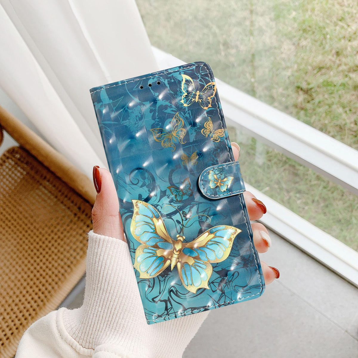 For iPhone 18 Pro 3D Pattern Leather Phone Case - 3D Butterfly - EDA006578306B