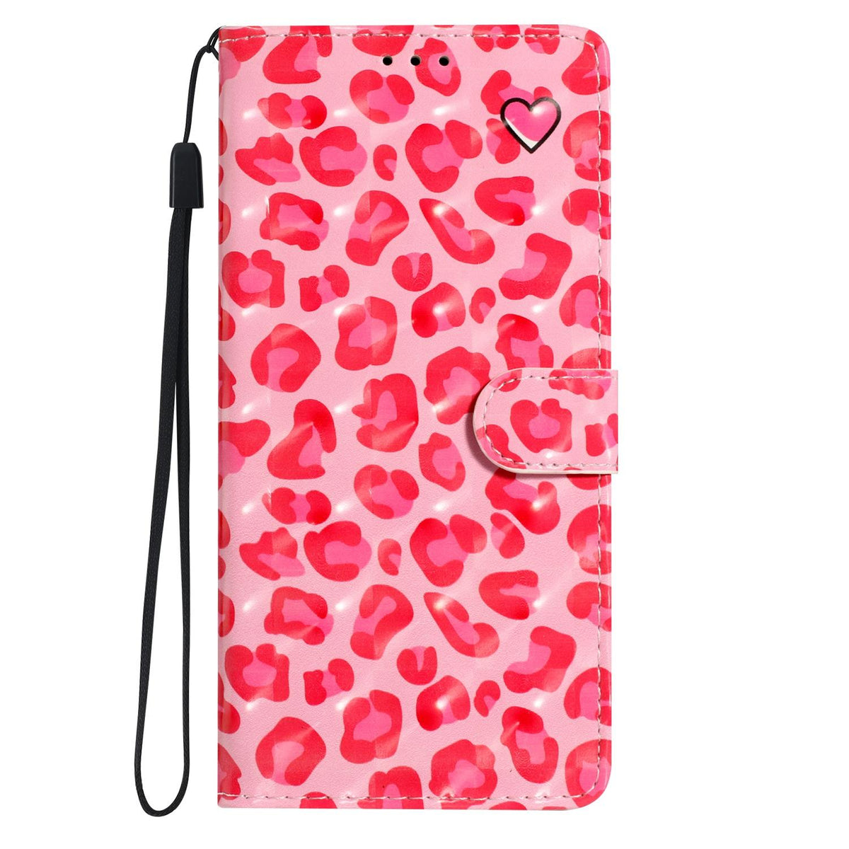 For iPhone 18 Pro 3D Pattern Leather Phone Case - Pink Leopard Print - EDA006578306C