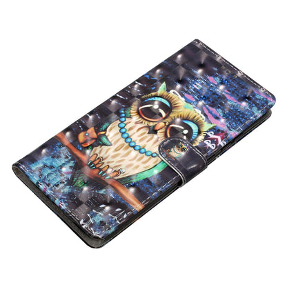 For iPhone 18 Pro 3D Pattern Leather Phone Case - Big-eyed owl - EDA006578306E
