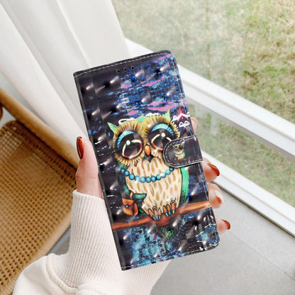 For iPhone 18 Pro 3D Pattern Leather Phone Case - Big-eyed owl - EDA006578306E