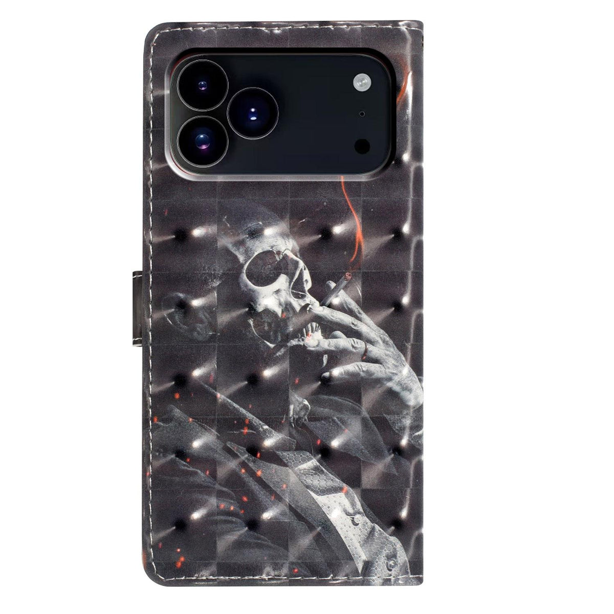 For iPhone 18 Pro 3D Pattern Leather Phone Case - Skull - EDA006578306H