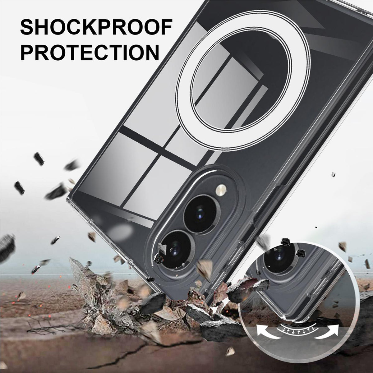 For Galaxy Fold8 5G Scratchproof PC Transparent MagSafe Phone Case - Default - EDA006590005