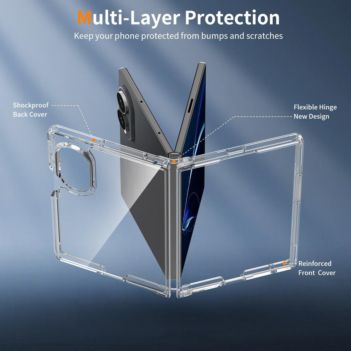 For Galaxy Z Fold8 5G Scratchproof Acrylic TPU Phone Case - Transparent - EDA006606706A
