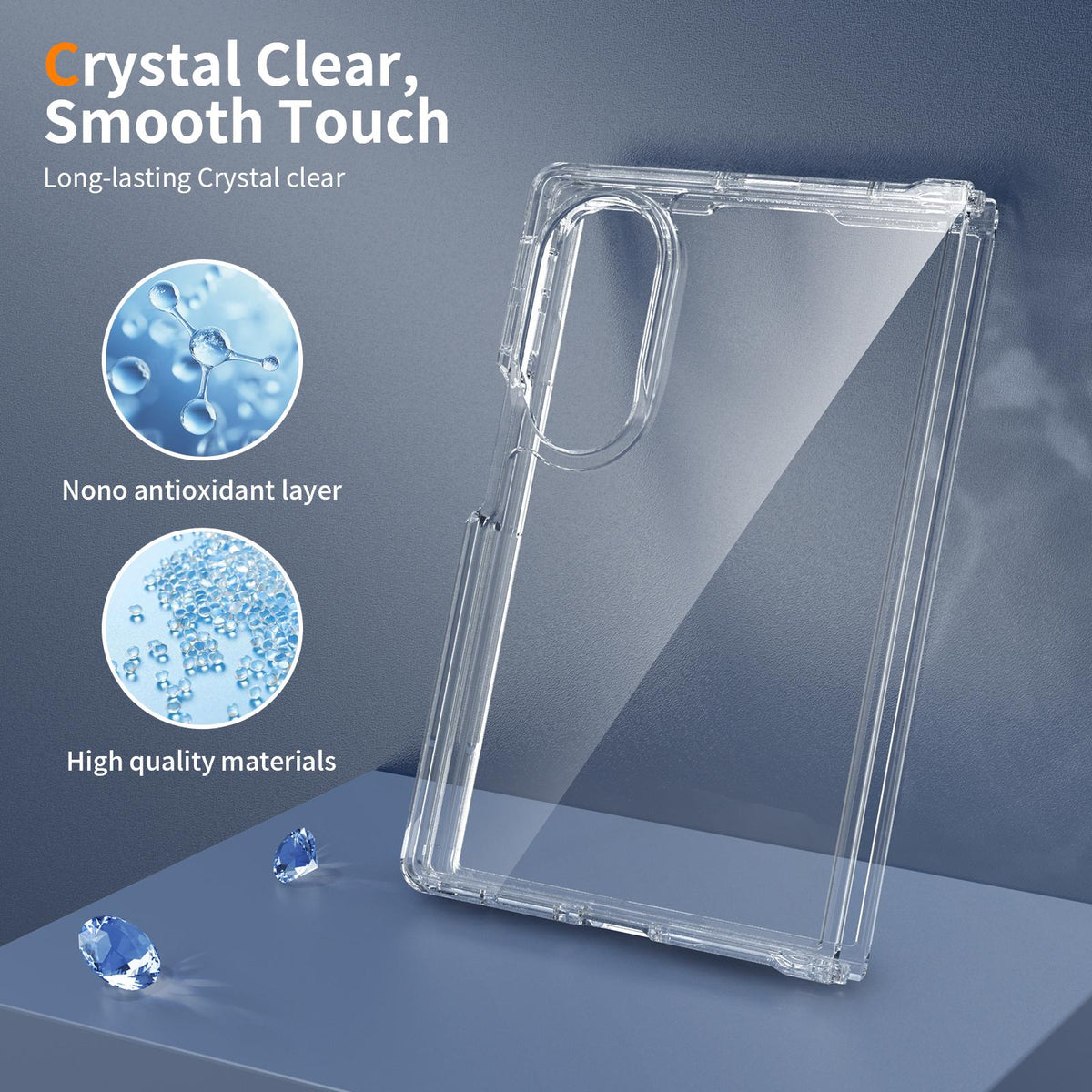 For Galaxy Z Fold8 5G Scratchproof Acrylic TPU Phone Case - Transparent - EDA006606706A