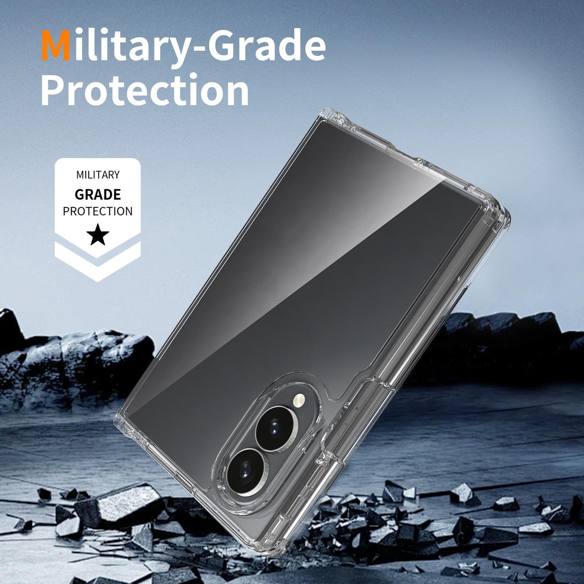 For Galaxy Z Fold8 5G Scratchproof Acrylic TPU Phone Case - Transparent - EDA006606706A