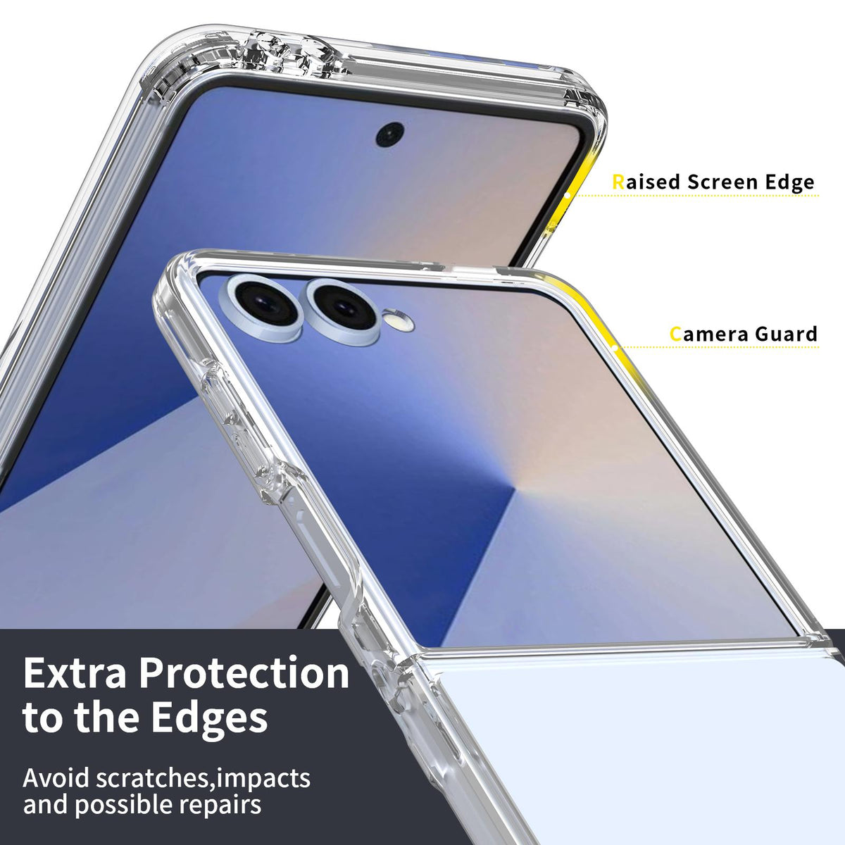 For Galaxy Z Flip8 5G Scratchproof Acrylic TPU Phone Case - Transparent - EDA006606707A