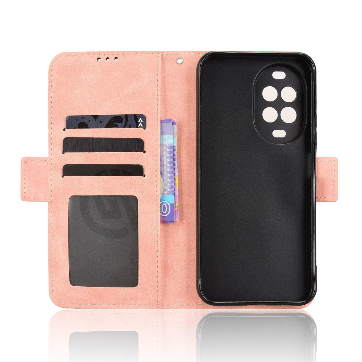 For Huawei nova 16z 5G Skin Feel Calf Texture Card Slots Leather Phone Case - Pink - EDA006619922A