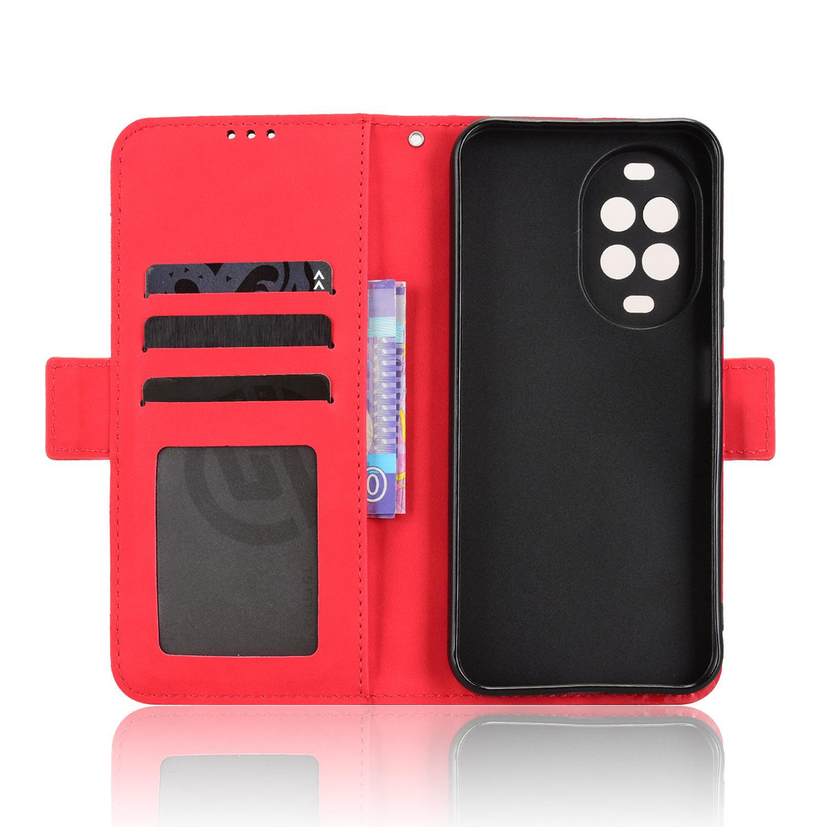 For Huawei nova 16z 5G Skin Feel Calf Texture Card Slots Leather Phone Case - Red - EDA006619922C