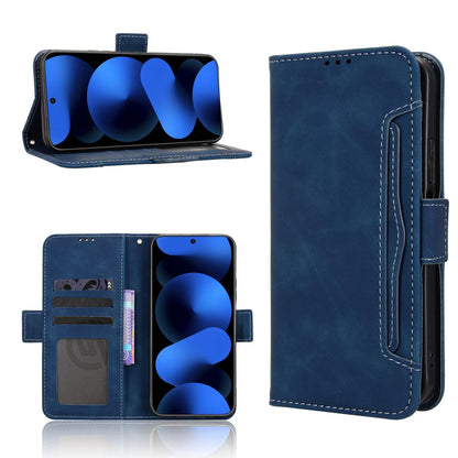 For Huawei nova 16z 5G Skin Feel Calf Texture Card Slots Leather Phone Case - Blue - EDA006619922D