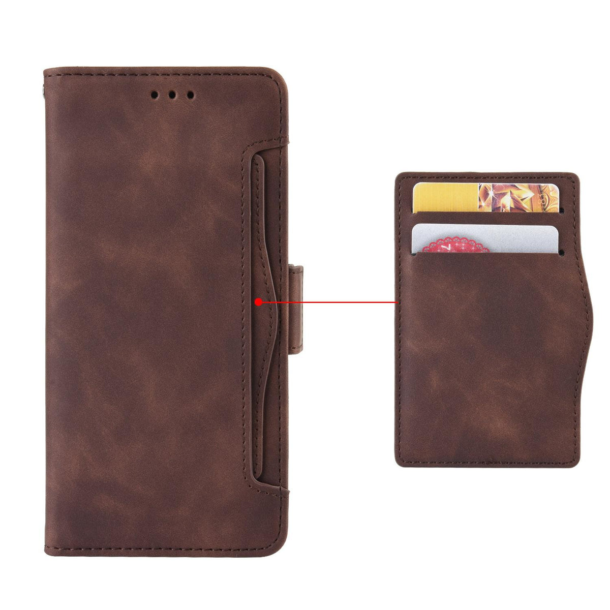 For Huawei nova 16z 5G Skin Feel Calf Texture Card Slots Leather Phone Case - Brown - EDA006619922E
