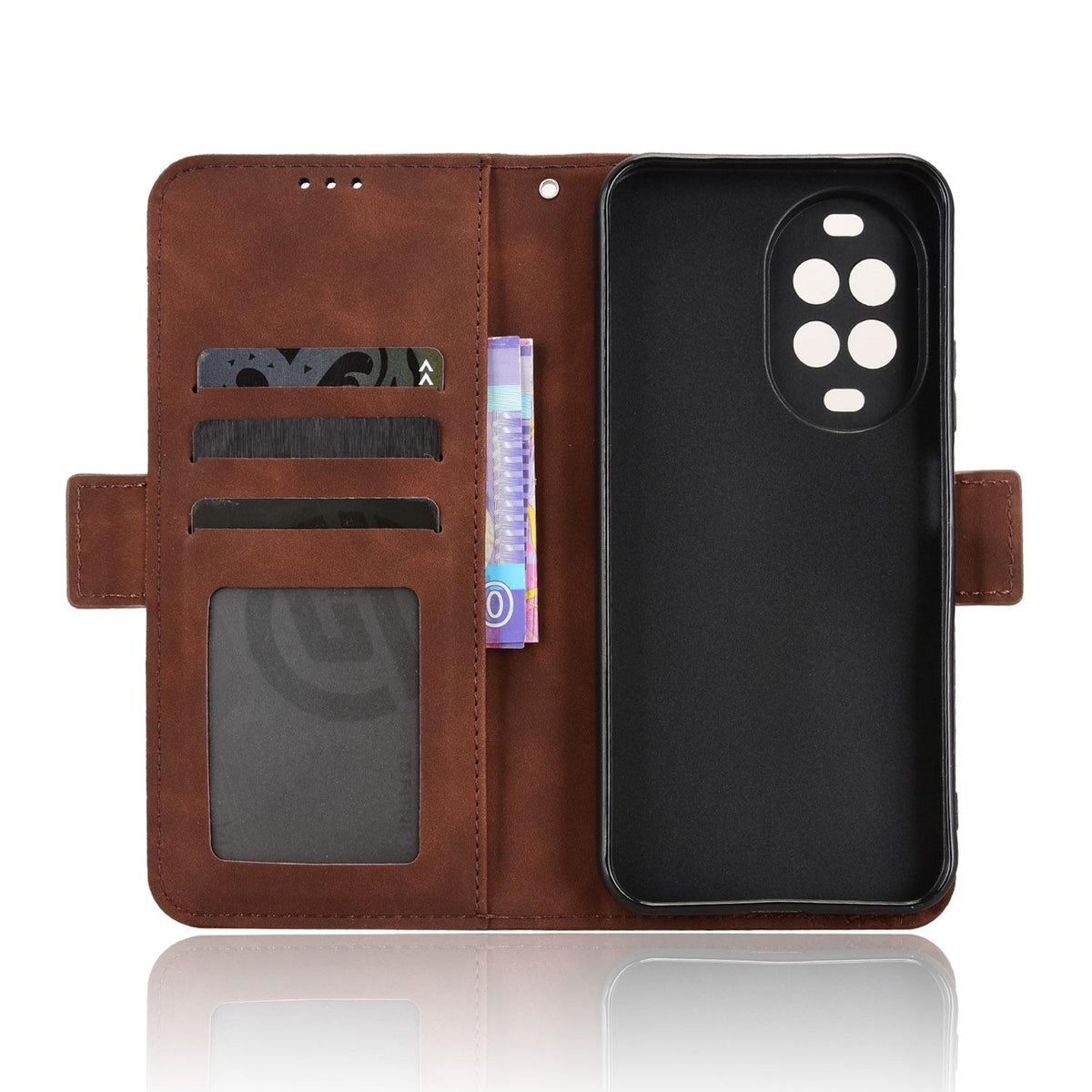 For Huawei nova 16z 5G Skin Feel Calf Texture Card Slots Leather Phone Case - Brown - EDA006619922E