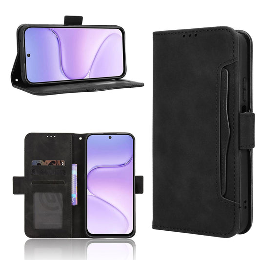 For Honor 600 Smart 5G Skin Feel Calf Texture Card Slots Leather Phone Case - Black - EDA006620233B