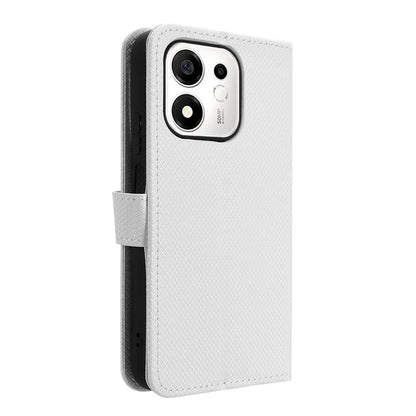 For Honor 600 Smart 5G Diamond Texture Leather Phone Case - White - EDA006625333A