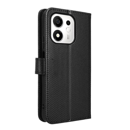 For Honor 600 Smart 5G Diamond Texture Leather Phone Case - Black - EDA006625333B