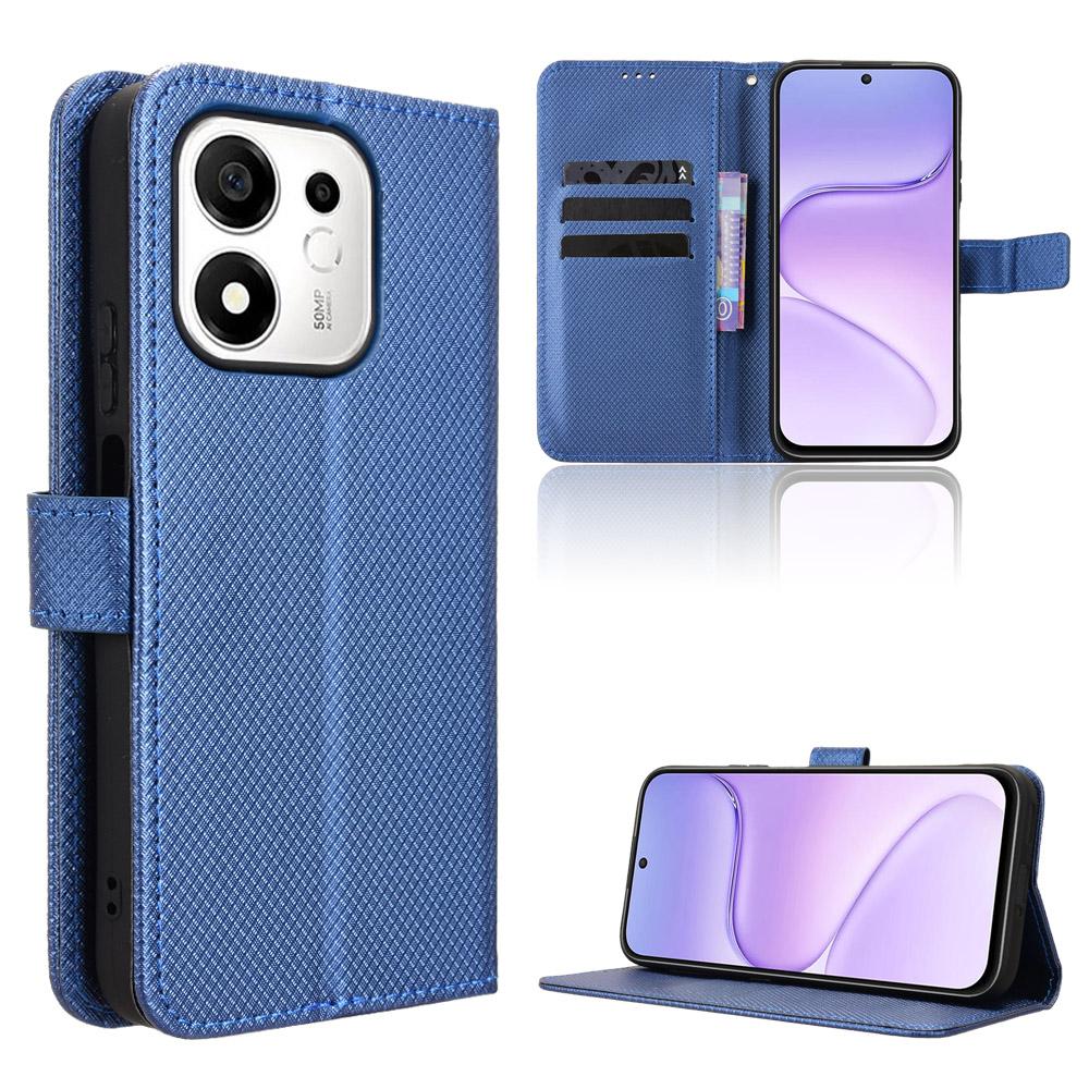 For Honor 600 Smart 5G Diamond Texture Leather Phone Case - Blue - EDA006625333C