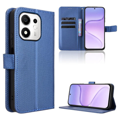For Honor 600 Smart 5G Diamond Texture Leather Phone Case - Blue - EDA006625333C