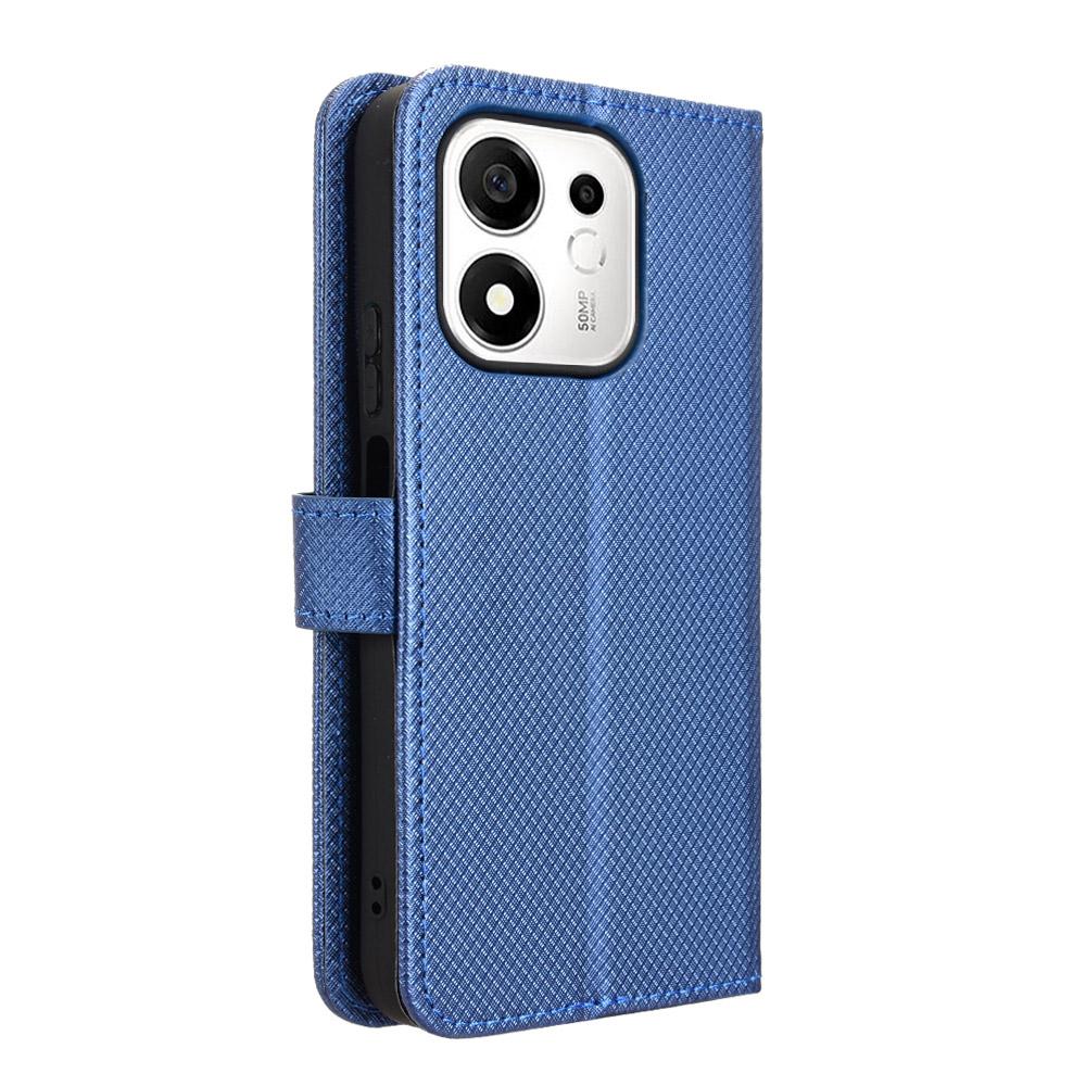 For Honor 600 Smart 5G Diamond Texture Leather Phone Case - Blue - EDA006625333C
