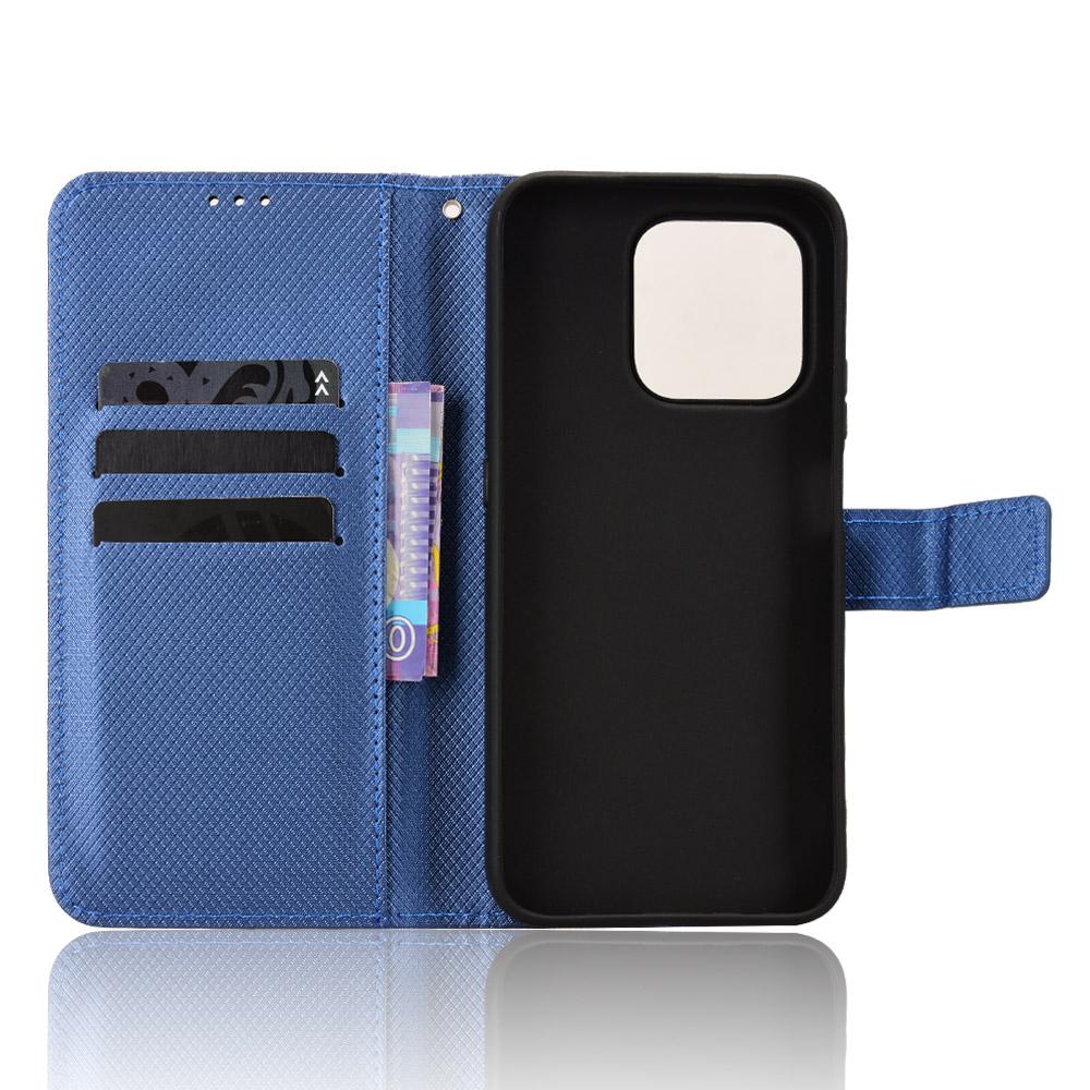 For Honor 600 Smart 5G Diamond Texture Leather Phone Case - Blue - EDA006625333C