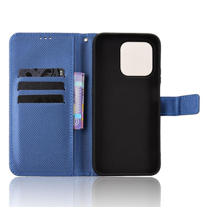 For Honor 600 Smart 5G Diamond Texture Leather Phone Case - Blue - EDA006625333C