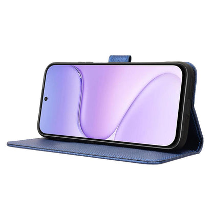 For Honor 600 Smart 5G Diamond Texture Leather Phone Case - Blue - EDA006625333C