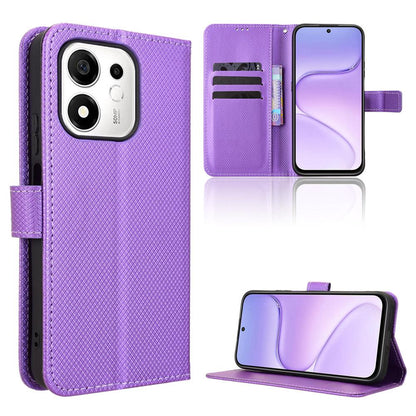 For Honor 600 Smart 5G Diamond Texture Leather Phone Case - Purple - EDA006625333E