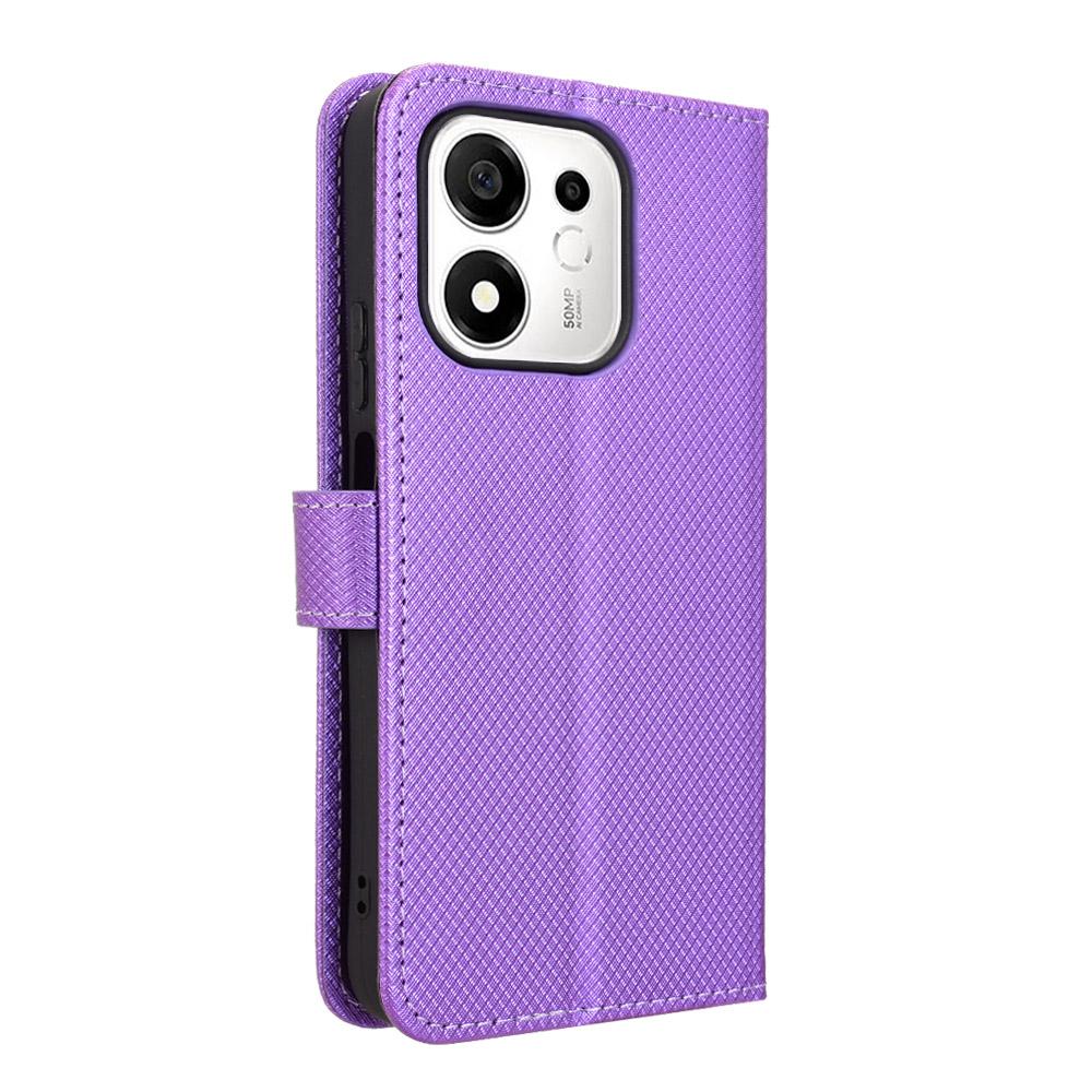 For Honor 600 Smart 5G Diamond Texture Leather Phone Case - Purple - EDA006625333E
