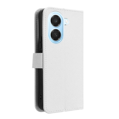 For Honor X7e 4G / Play 80 Plus 5G Diamond Texture Leather Phone Case - White - EDA006625334A