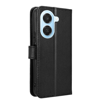 For Honor X7e 4G / Play 80 Plus 5G Diamond Texture Leather Phone Case - Black - EDA006625334B