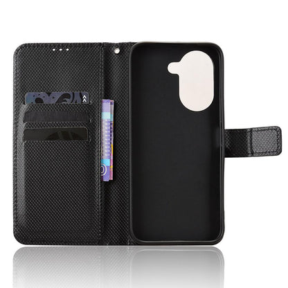 For Honor X7e 4G / Play 80 Plus 5G Diamond Texture Leather Phone Case - Black - EDA006625334B