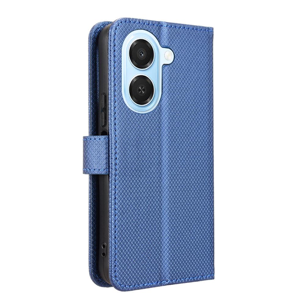 For Honor X7e 4G / Play 80 Plus 5G Diamond Texture Leather Phone Case - Blue - EDA006625334C