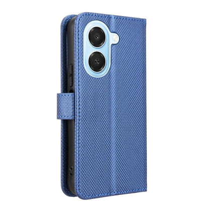For Honor X7e 4G / Play 80 Plus 5G Diamond Texture Leather Phone Case - Blue - EDA006625334C