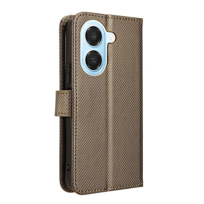 For Honor X7e 4G / Play 80 Plus 5G Diamond Texture Leather Phone Case - Brown - EDA006625334D