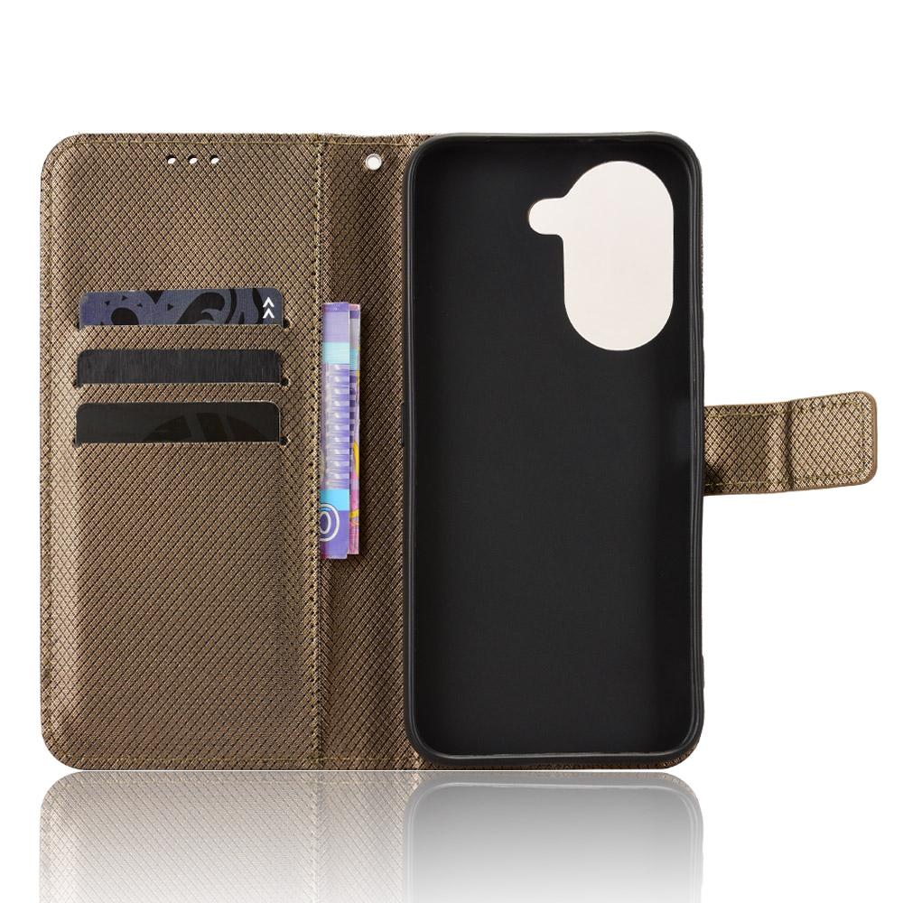For Honor X7e 4G / Play 80 Plus 5G Diamond Texture Leather Phone Case - Brown - EDA006625334D