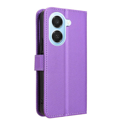 For Honor X7e 4G / Play 80 Plus 5G Diamond Texture Leather Phone Case - Purple - EDA006625334E