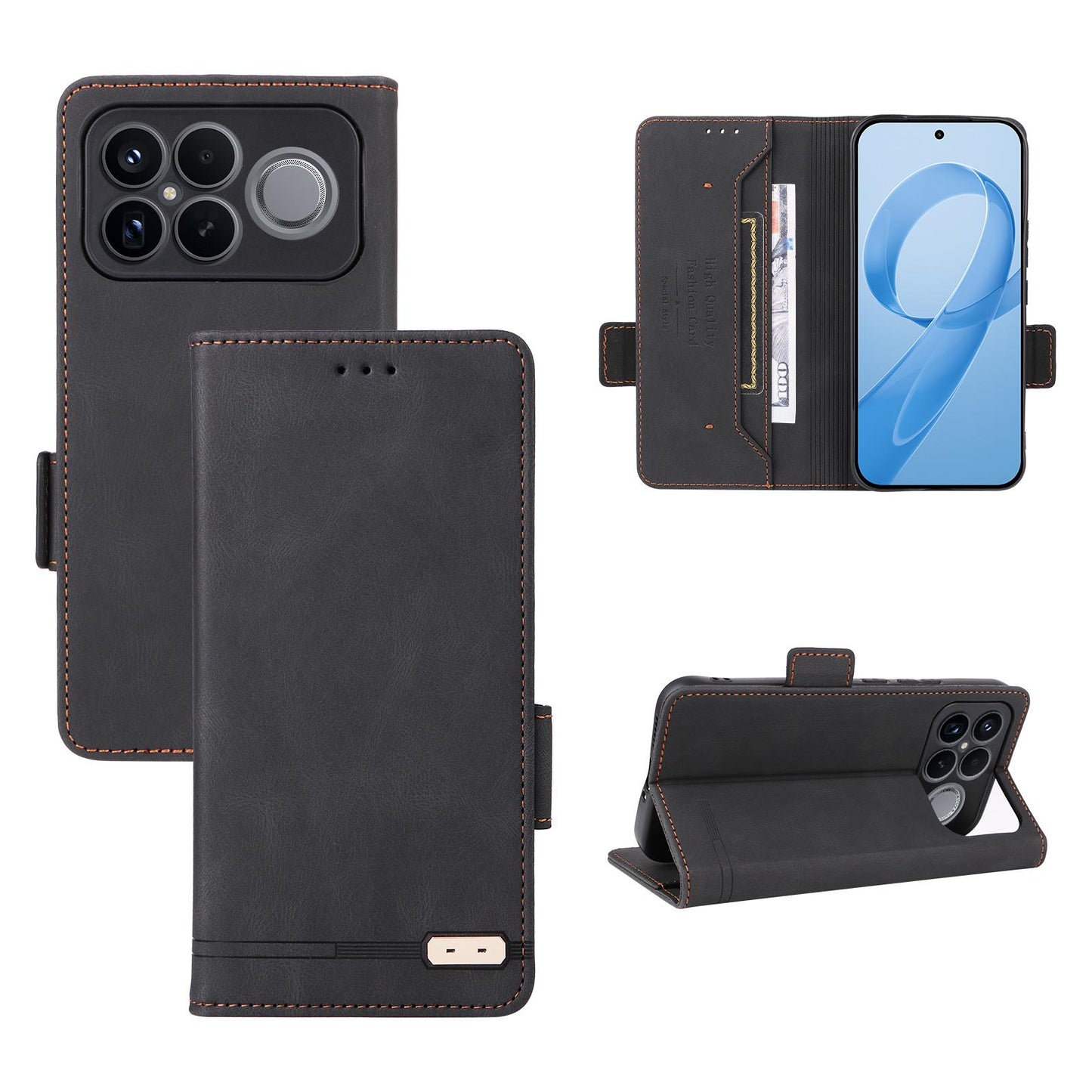 For Redmi K90 Pro Max 5G / Poco F8 Ultra Magnetic Clasp Leather Phone Case(Black)