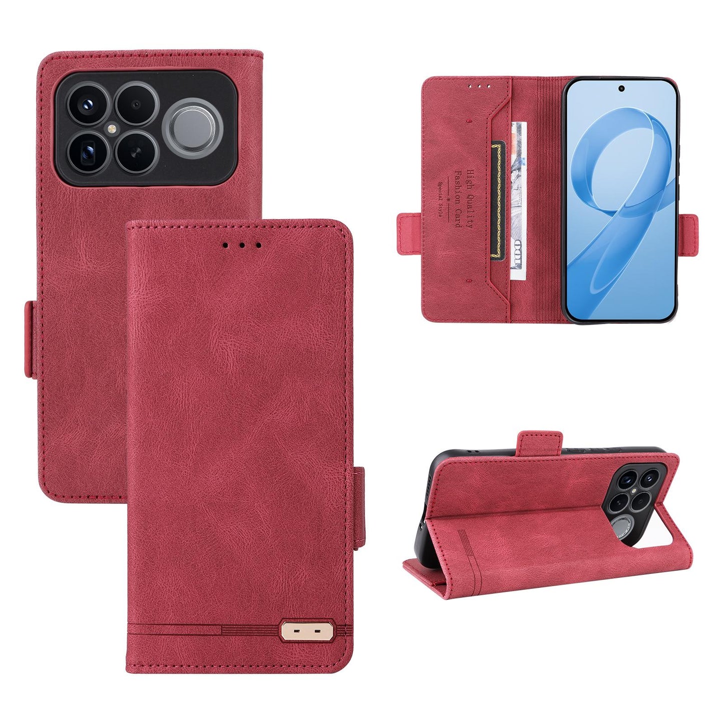 For Redmi K90 Pro Max 5G / Poco F8 Ultra Magnetic Clasp Leather Phone Case(Red)