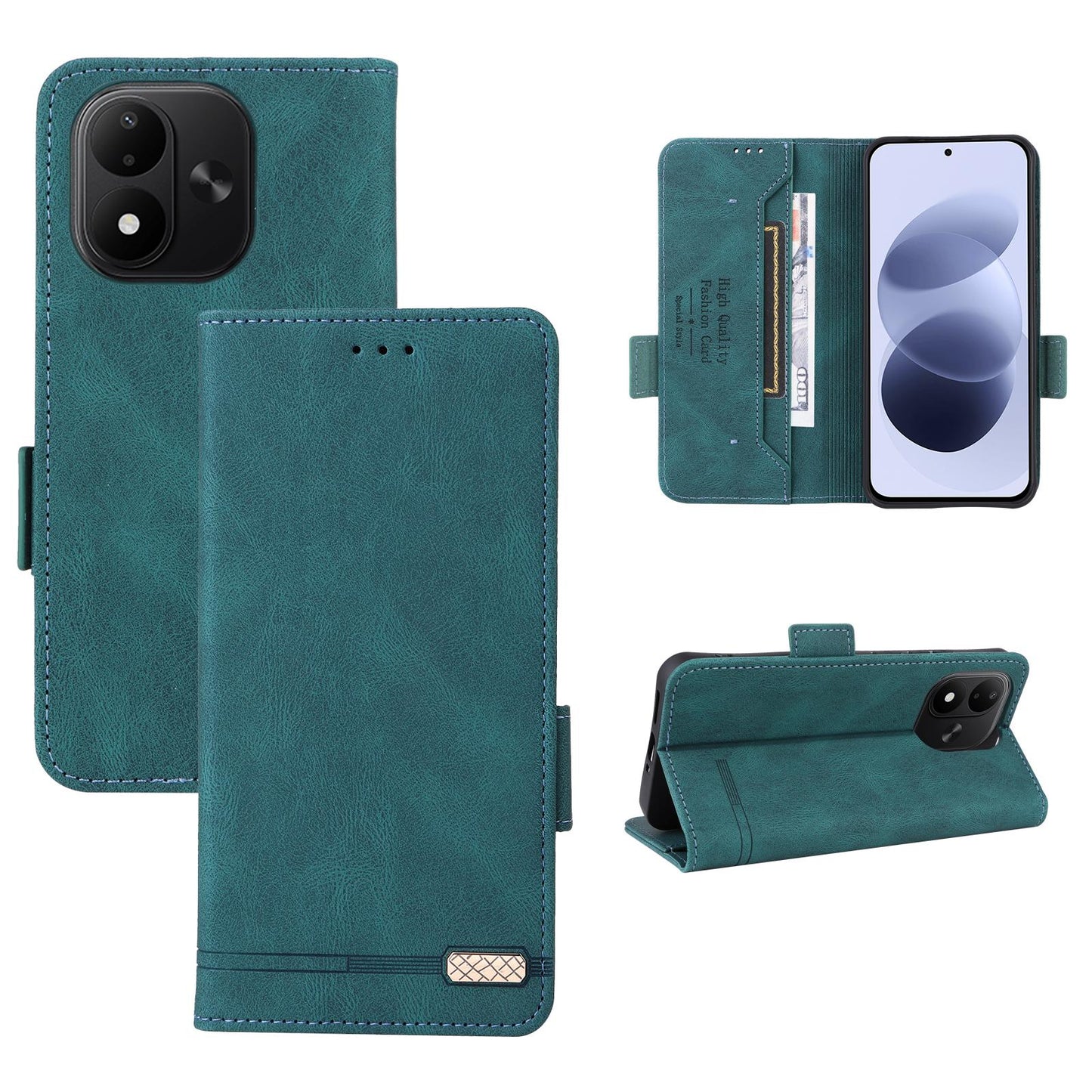 For Redmi Note 17 5G / 4G Global 171mm Magnetic Clasp Leather Phone Case(Green)
