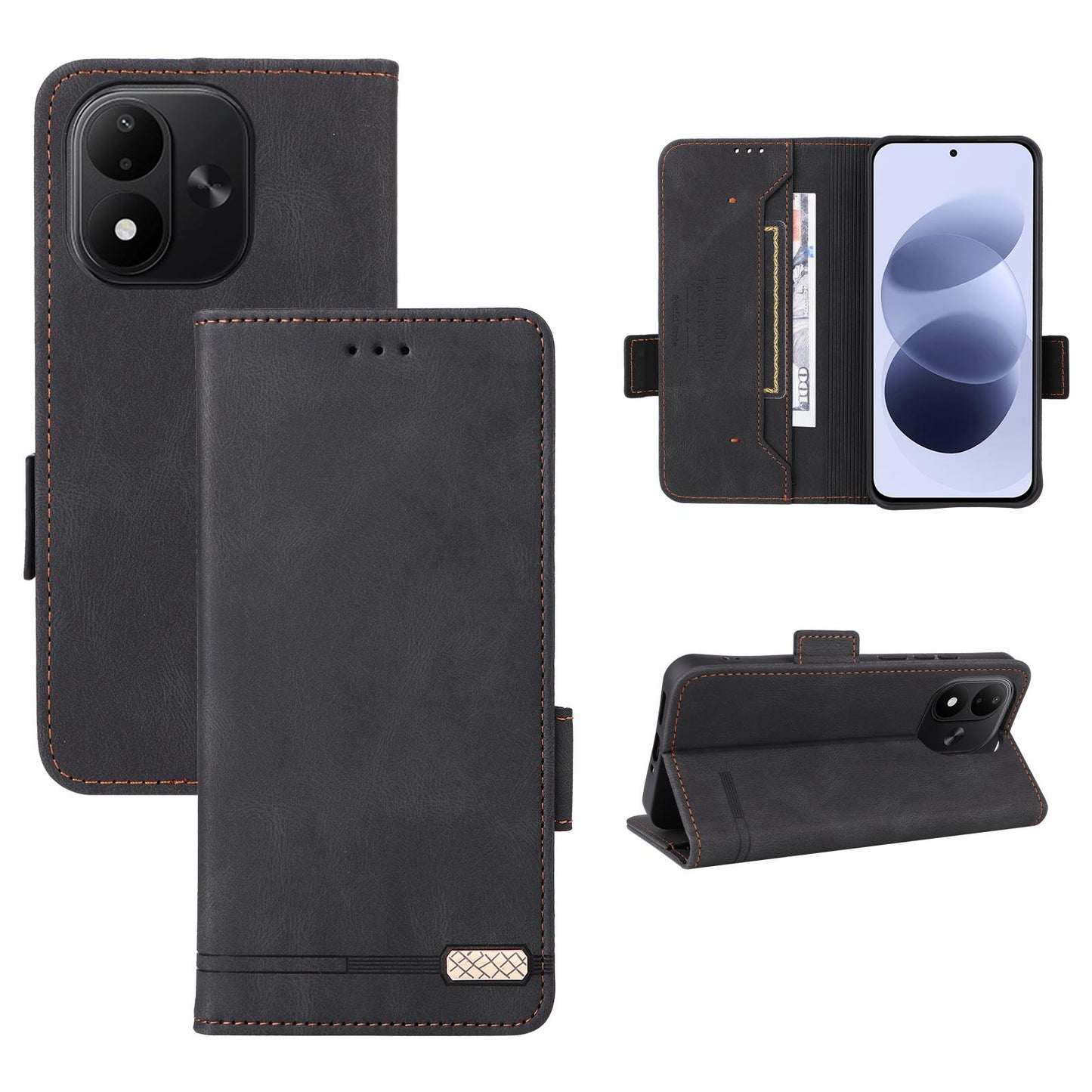 For Redmi Note 17 5G / 4G Global 171mm Magnetic Clasp Leather Phone Case(Black)