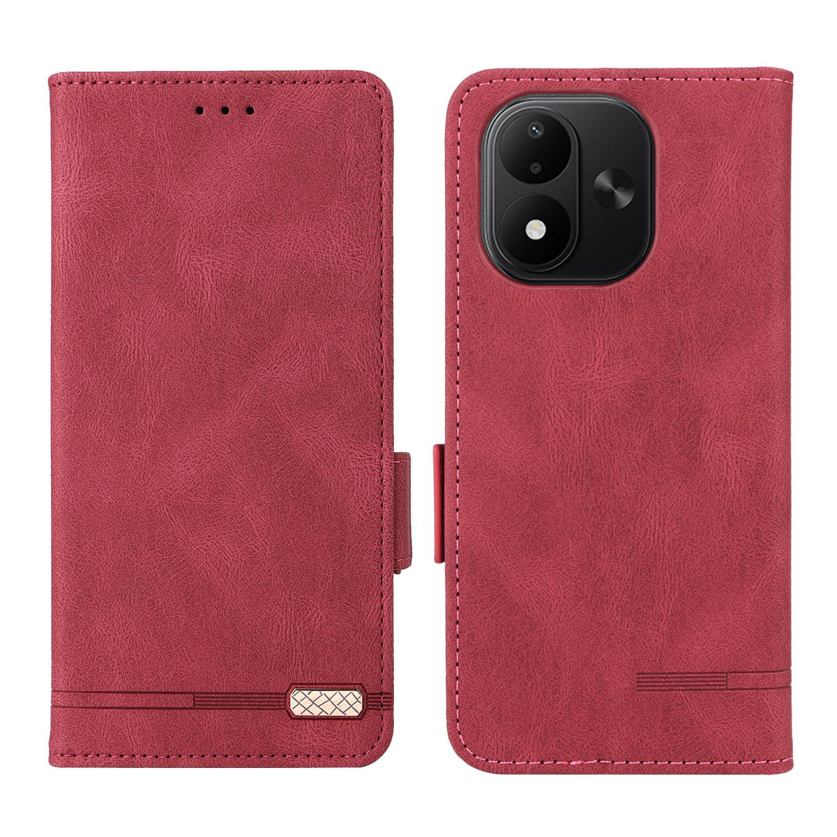 For Redmi Note 17 5G / 4G Global / 5G India 169.7mm Magnetic Clasp Leather Phone Case - Red - EDA006634118E