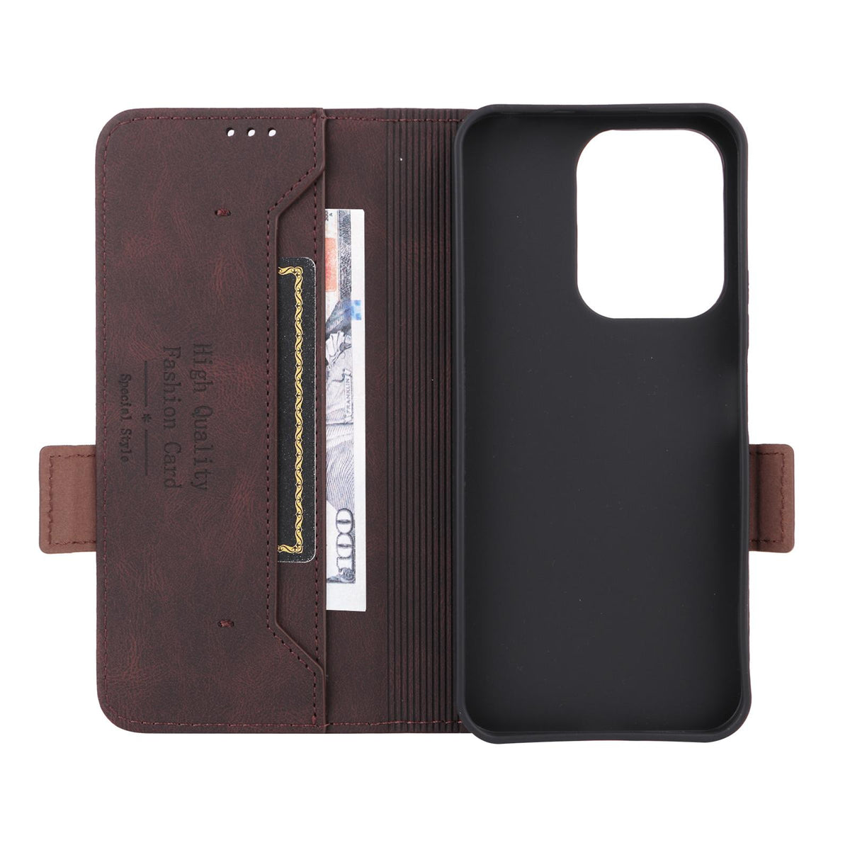 For Xiaomi Poco C95 Pro Magnetic Clasp Leather Phone Case - Brown - EDA006634416A