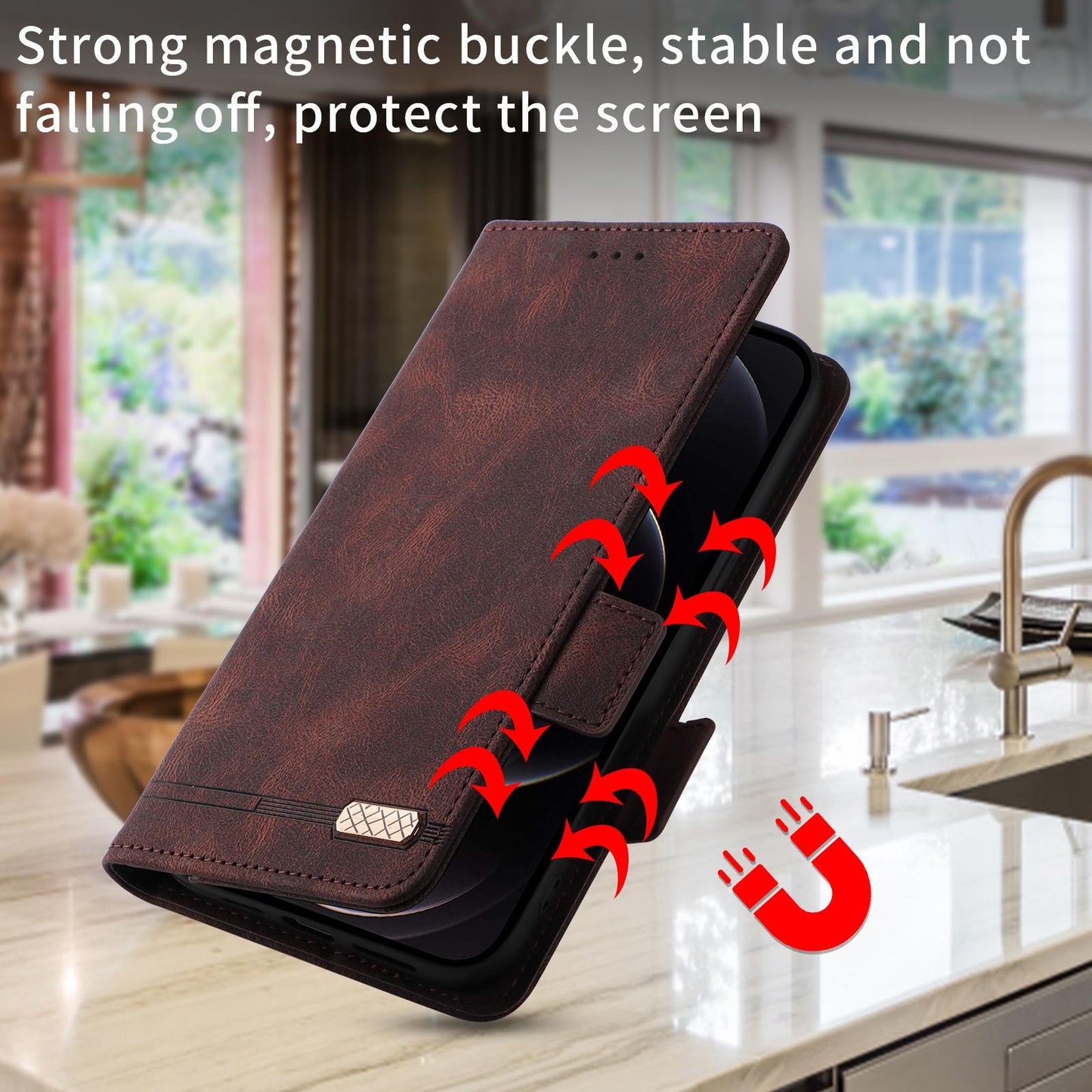 For Xiaomi Poco C95 Pro Magnetic Clasp Leather Phone Case(Brown)