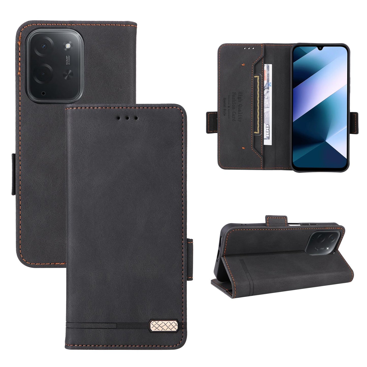 For Xiaomi Poco C95 Pro Magnetic Clasp Leather Phone Case(Black)
