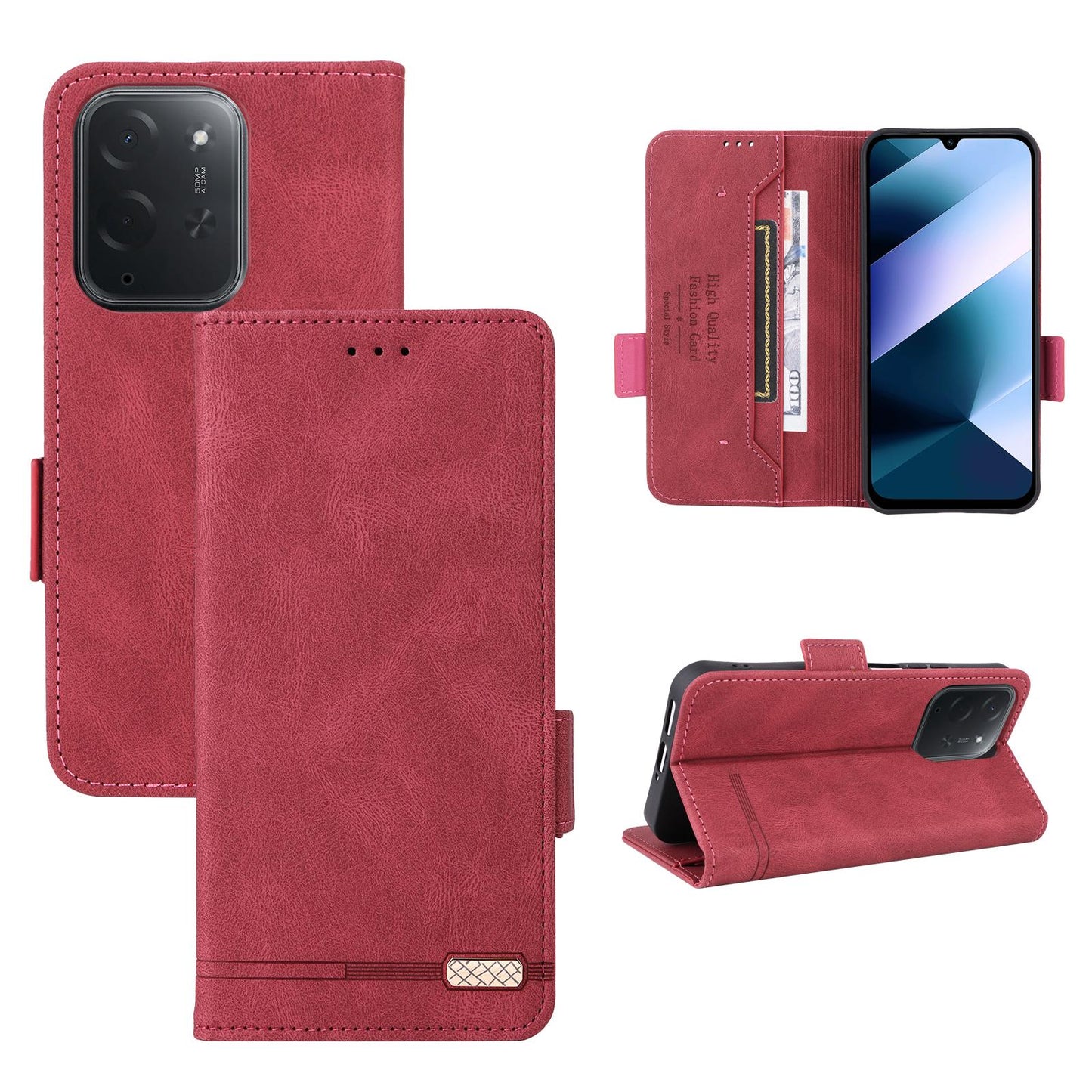For Xiaomi Poco C95 Pro Magnetic Clasp Leather Phone Case(Red)